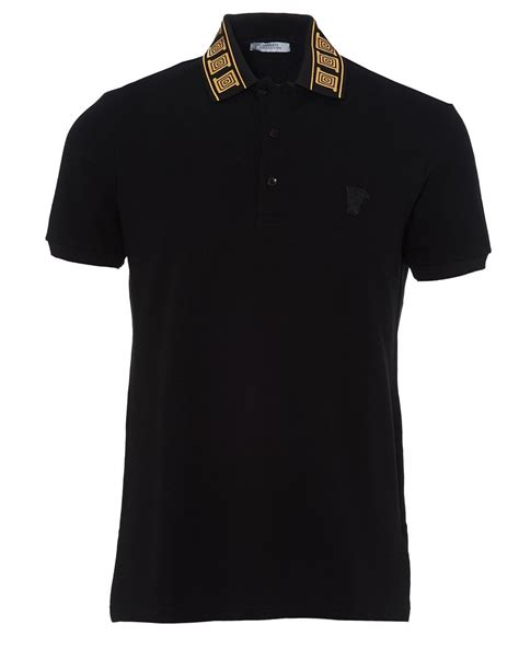 versace polo black gold|versace men's polo shirt sale.